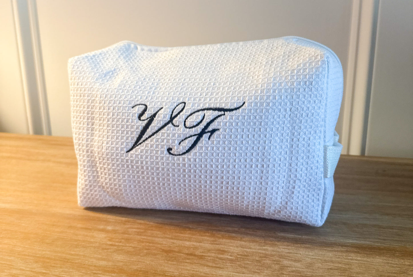 Waffle cosmetic pouch