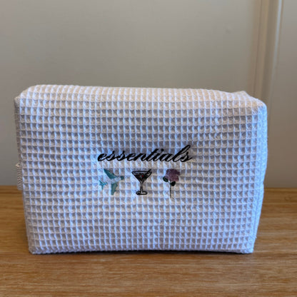 Waffle cosmetic pouch