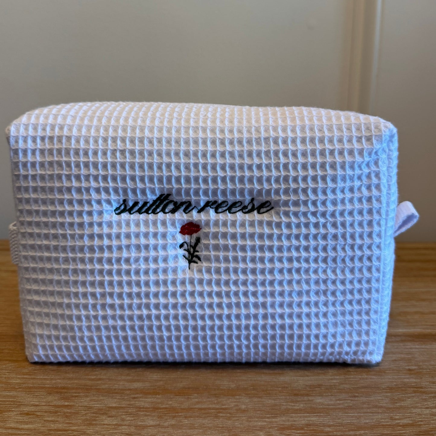 Waffle cosmetic pouch