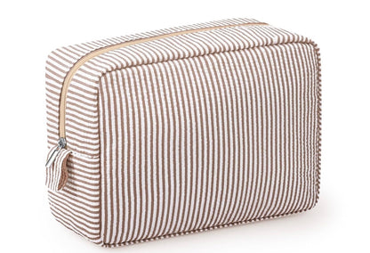 Seersucker cosmetic pouch