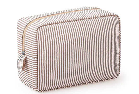 Seersucker cosmetic pouch